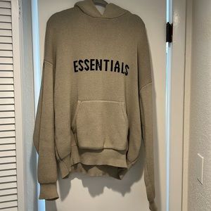 Essentials cableknit hoodie khaki